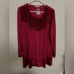 Soft Surrounding velvet embroidered tunic New